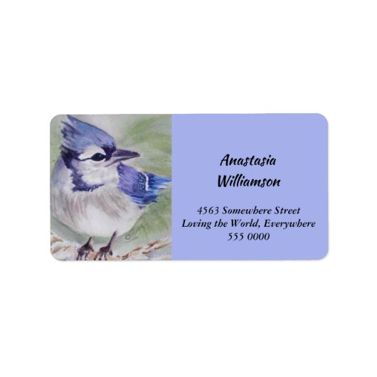 WASSERFARBE BLAUE BIRD ADRESSE ADRESSAUFKLEBER (Vorne)