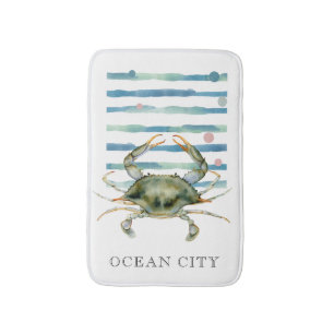WASSERFARBE BLAUE CRAB, STRANDSTADT, OZEANSTADT BADEMATTE