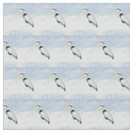 Wasserfarbe Blaue Herde Vogelart Stoff