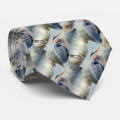 Wasserfarbe Blaue Heron Vögel Natur Kunst Krawatte (Gerollt)