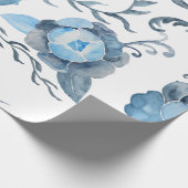 Wasserfarbe Blaue Peere und Schluckpapier Geschenkpapier (Ecke)