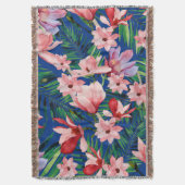 Wasserfarbe blaue rote Koralle tropische Blüte Decke (Vorderseite Vertikal)