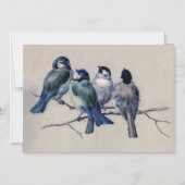 Wasserfarbe Blaue Vögel Antike Berühmte Malerei Magneteinladung (Vorderseite)