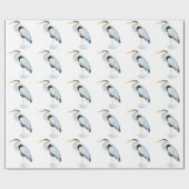 Wasserfarbe Blaue Vogelart Geschenkpapier (Flach)