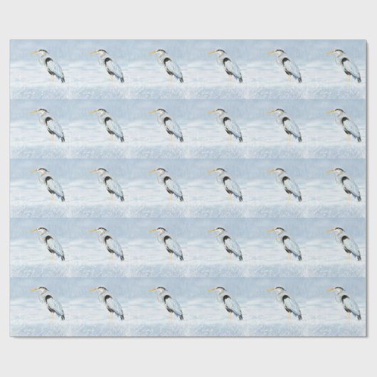 Wasserfarbe Blaue Vogelart Geschenkpapier (Flach)