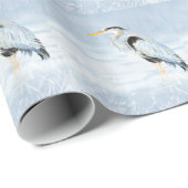 Wasserfarbe Blaue Vogelart Geschenkpapier (Rolleneckpunkt)