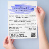 Wasserfarbe Blauer Pinselstrich Makeup Artist Flyer (Hand)