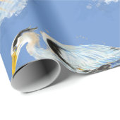 Wasserfarbe Blaues Vogelgeflecht Geschenkpapier (Rolleneckpunkt)