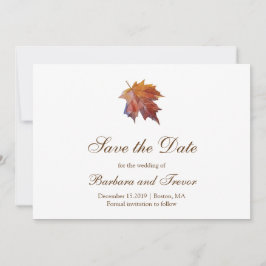 Wasserfarbe Bleiche Elegante Hochzeit im Herbst Save The Date