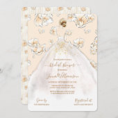 Wasserfarbe Blonde Bride Magnolia Brautparty Einladung (Vorne/Hinten)