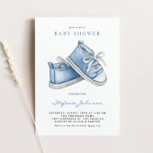 Wasserfarbe Blue Baby Shoes Es ist eine Baby-Dusch Einladung