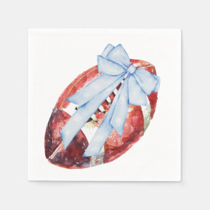 Wasserfarbe Blue Bow Football Napkins Serviette