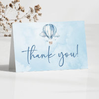 Wasserfarbe Blue Heißluftballon Babydusche