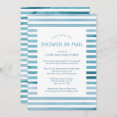 Wasserfarbe Blue Stripes Baby Dusche von Mail Einladung (Vorne/Hinten)