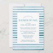 Wasserfarbe Blue Stripes Baby Dusche von Mail Einladung (Vorderseite)