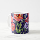 Wasserfarbe Bluebell Poppy Array Kaffeetasse (Vorderseite Links)