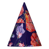 Wasserfarbe Bluebell Poppy Array Partyhütchen (Rückseite)