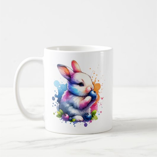 Wasserfarbe Blueberry Bunny Kaffeetasse (Links)