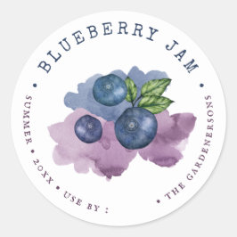 Wasserfarbe Blueberry Jam Classic Round Sticker
