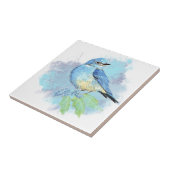 Wasserfarbe Bluebird auf Oregon Vogelwelt Fliese (Seite)
