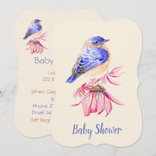 Wasserfarbe Bluebird Boy oder Girl Baby Dusche Einladung