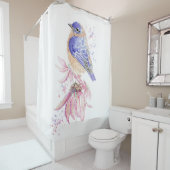 Wasserfarbe Bluebird Garden Bird Animal Nature Art Duschvorhang (Beispiel)