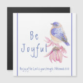 Wasserfarbe Bluebird Joy of the Lord Bible Quote Magnetkarte (Vorne/Hinten)