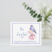 Wasserfarbe Bluebird Joy of the Lord Bible Quote Postkarte (Stehend Vorderseite)