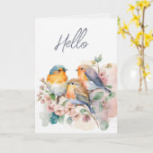 Wasserfarbe Bluebirds Notecard Karte (Gelbe Blume)