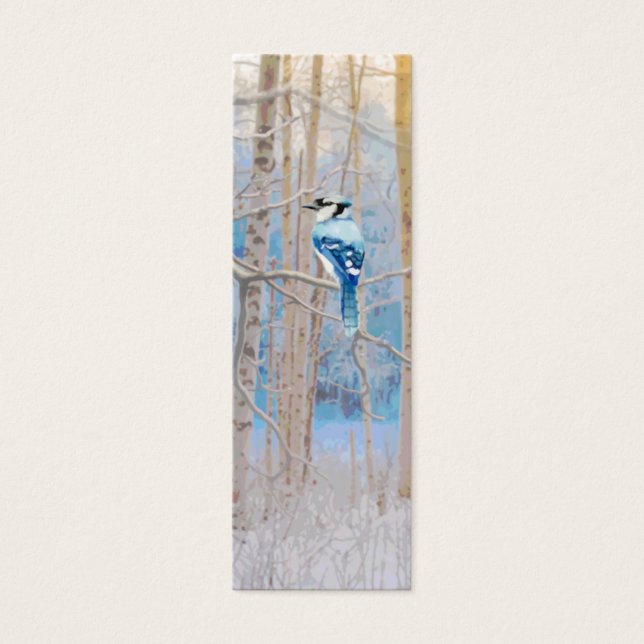 Wasserfarbe Bluejay Bird im Lesezeichen Waldvögel (Vorderseite)