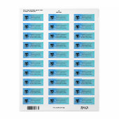 Wasserfarbe {Blues} Chiropraktische Adressetikette (Vorne)