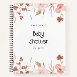 Wasserfarbe Blume Babydusche Geschenkliste Notizblock