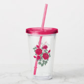 Wasserfarbe, Blume, Bouquet, Rose. Acryltrinkbecher (Rückseite)