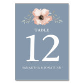 Wasserfarbe Blume Grüne Hochzeit Tischnummer (Rückseite)
