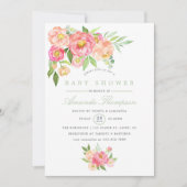 Wasserfarbe Blume Kinderdusche Einladung (Vorderseite)