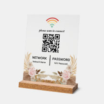 Wasserfarbe Blume Kinderdusche Wifi Netzwerk QR Co