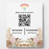 Wasserfarbe Blume Kinderdusche Wifi Netzwerk QR Co Fotoplatte (Vorderseite)