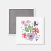 Wasserfarbe, Blume. Magnet (Vorderseite/Rückseite)