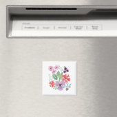 Wasserfarbe, Blume. Magnet (In Situ (Geschirrspüler))