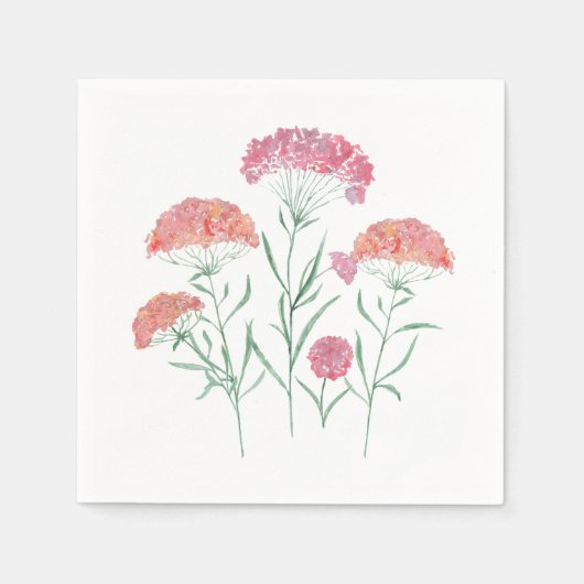 Wasserfarbe, Blume. Serviette (Vorderseite)