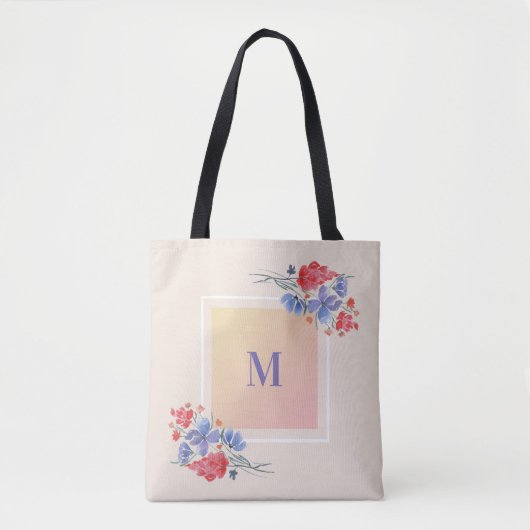 Wasserfarbe, Blume. Tasche (Vorderseite)