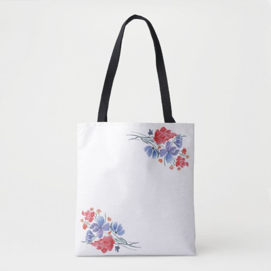 Wasserfarbe, Blume. Tasche (Vorderseite)
