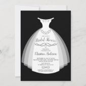 Wasserfarbe Blumen Elegante Braun Brautparty Einladung (Vorderseite)