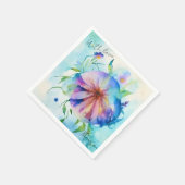 Wasserfarbe Blumen Wiener Hintergrund Serviette (Ecke)