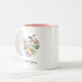 Wasserfarbe Blumenherz Hummingbird Mommy Geschenk Zweifarbige Tasse (Vorderseite Links)