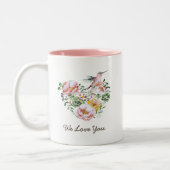 Wasserfarbe Blumenherz Hummingbird Mommy Geschenk Zweifarbige Tasse (Links)