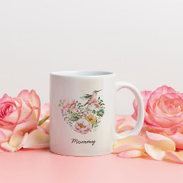 Wasserfarbe Blumenherz Hummingbird Mommy Geschenk Zweifarbige Tasse