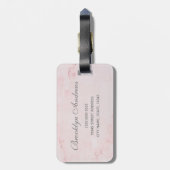 Wasserfarbe Blumenmuster Personalisierte Rose Marm Gepäckanhänger (Rückseite vertikal)