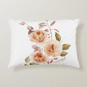 Wasserfarbe-Blush-Rosen-Blumen-Kissenhülle Dekokissen