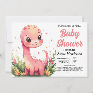 Wasserfarbe Bohemisch bestellbare Dinosaurier Baby Einladung